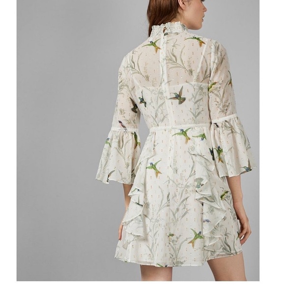 NWT TED BAKER ANDRAY Fortune Layered Ruffle Mint Dress Zs 4 - Picture 2 of 10